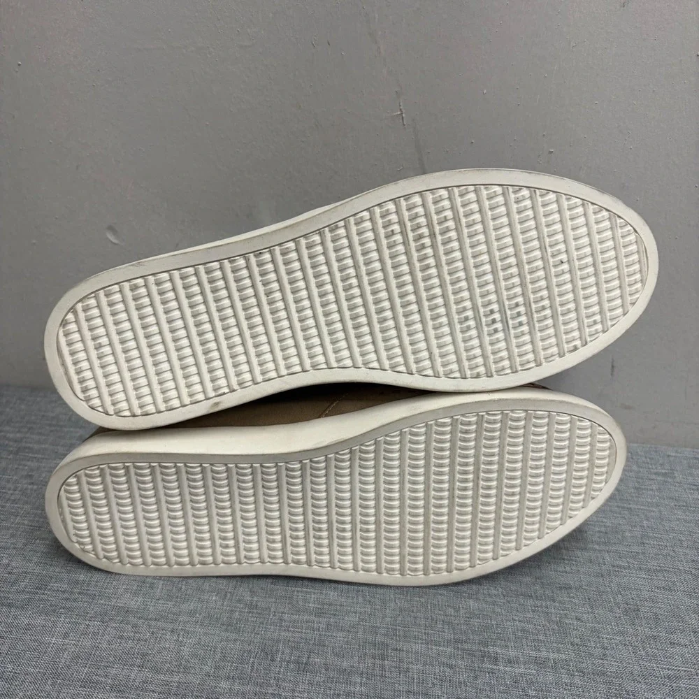 Yellow Box Omlee Sneakers Womens 7.5 Tan Woven Laser Cut Slip On Flats Shoes